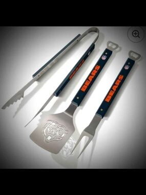 BBQ Tool Set - Chicago Bears Navy and Orange Grill Utensils